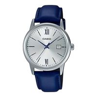 Reloj Mtp-V002l-2b3 Hombre Analogo Cuero - Azul