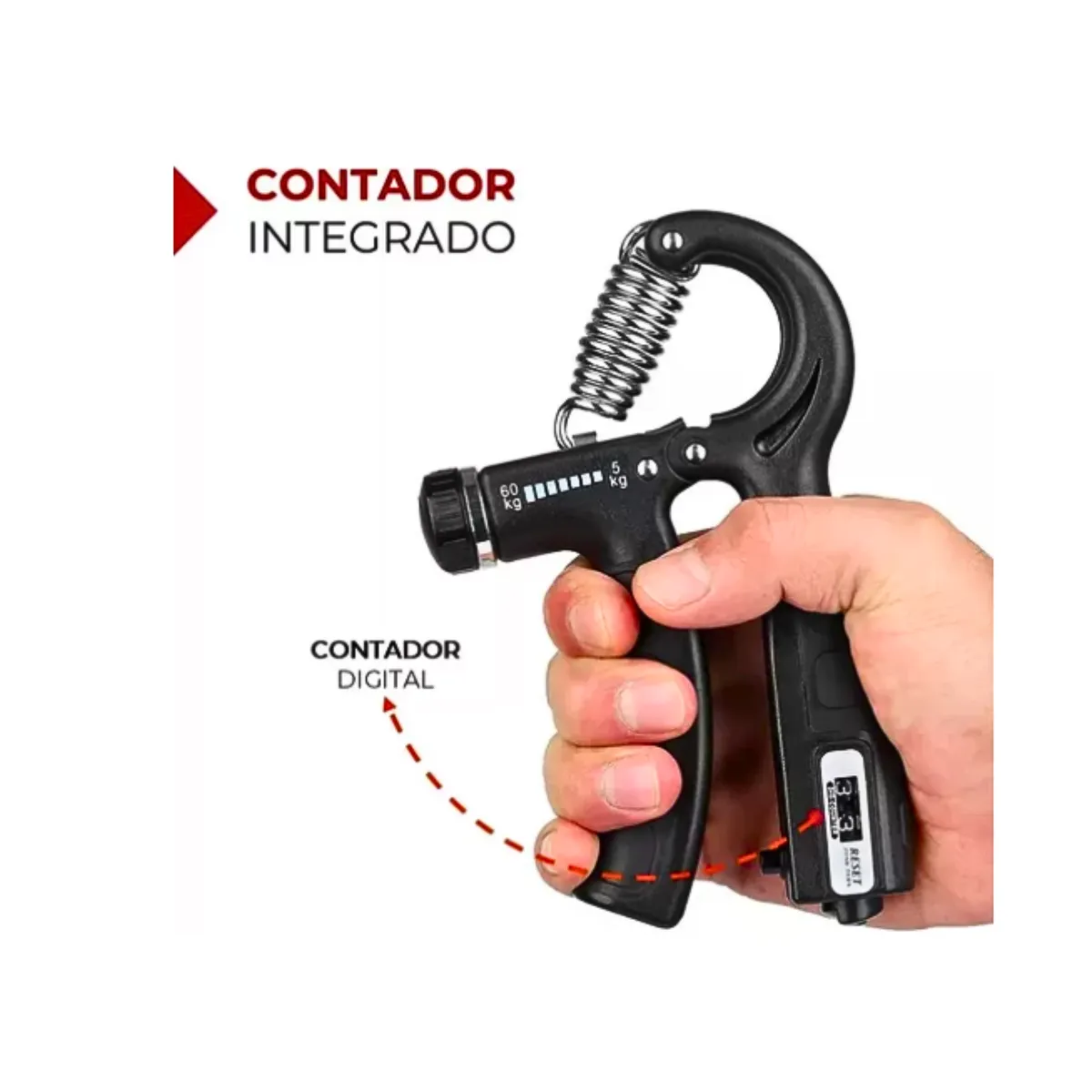 GENERICO - Hand Grip Ejercicio Ejercitador De Manos Ajustable 5 A 60 Kg