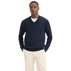 DOCKERS - Sweater Hombre V-Neck Regular Fit Azul