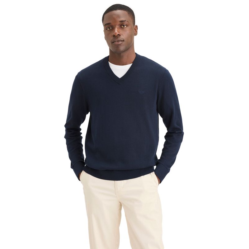 DOCKERS - Sweater Hombre V-Neck Regular Fit Azul Dockers