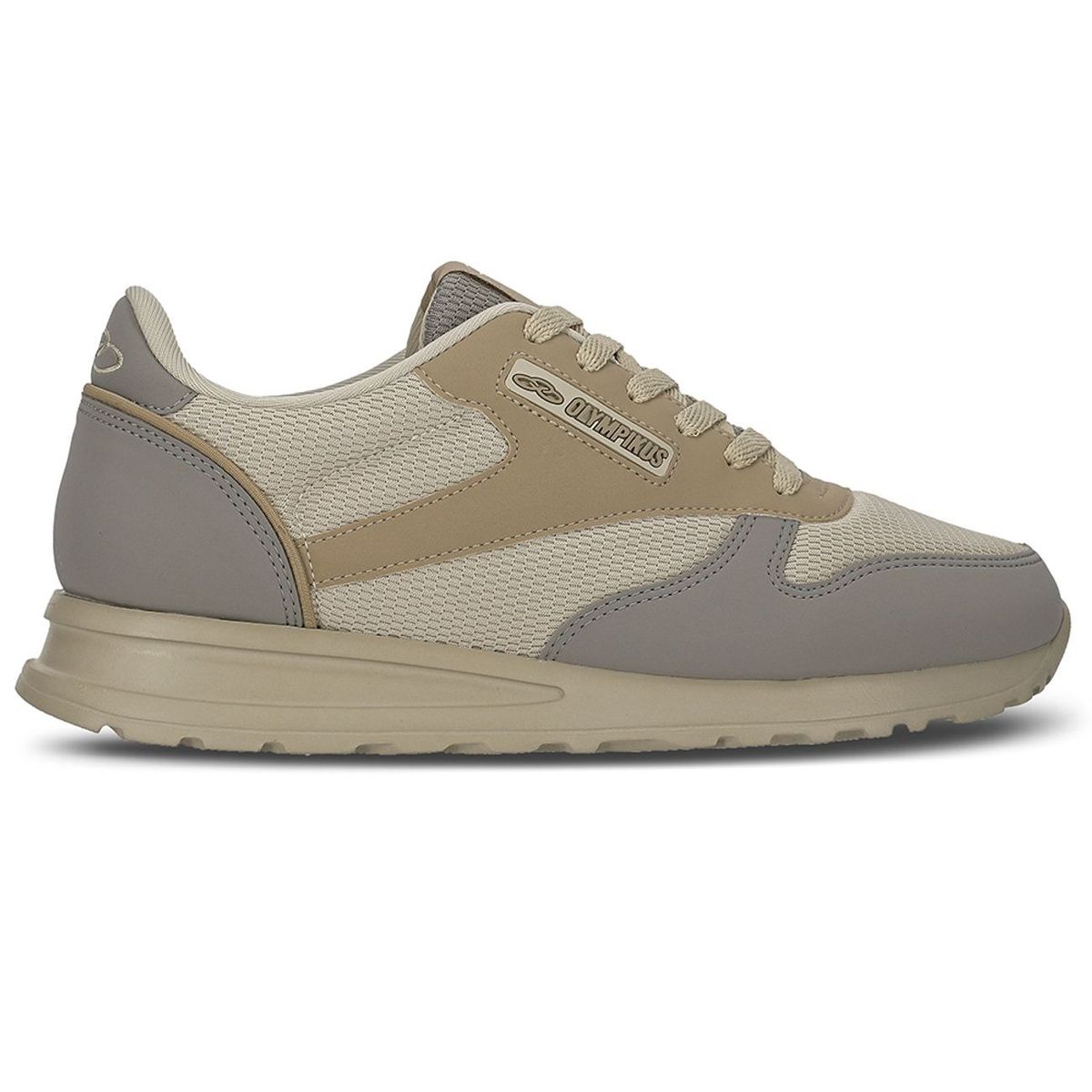OLYMPIKUS - Zapatilla Hombre Jogging 101 Beige/Gris