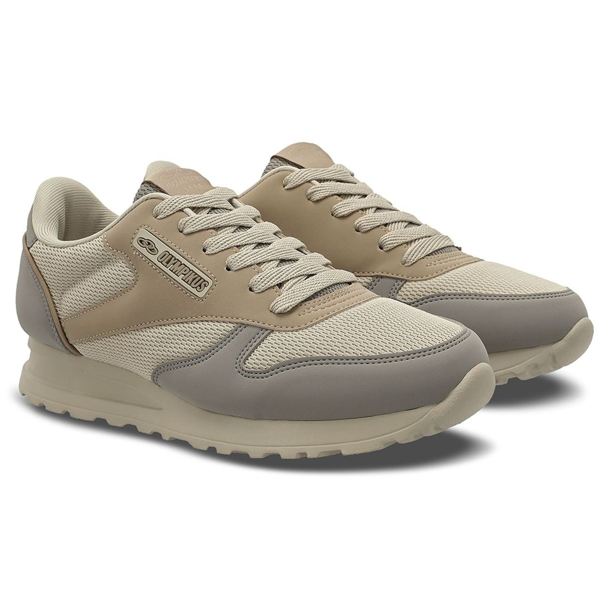 OLYMPIKUS - Zapatilla Hombre Jogging 101 Beige/Gris