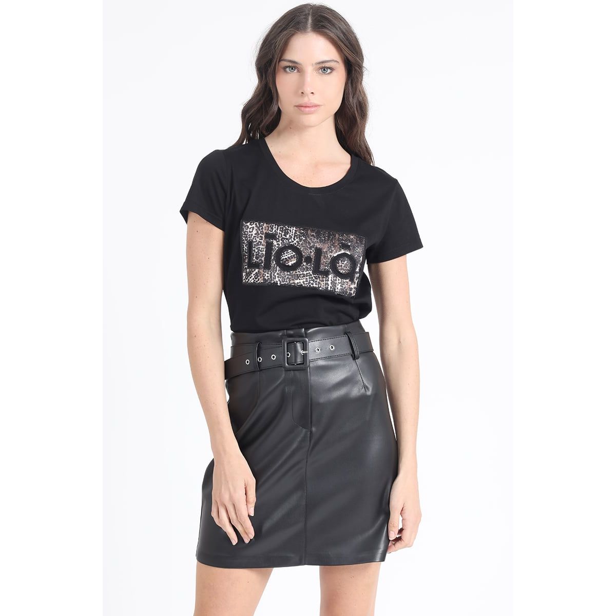 LIOLA - Polera Algodón Parche Animal Print Liola Crudo Liola