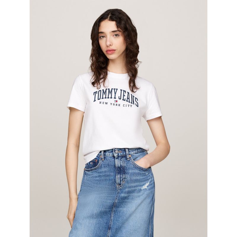 TOMMY HILFIGER - Polera Varsity Con Logo Blanco Tommy Hilfiger