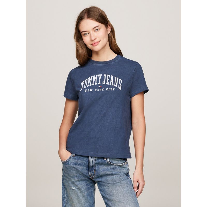 TOMMY HILFIGER - Polera Varsity Con Logo Azul Tommy Hilfiger