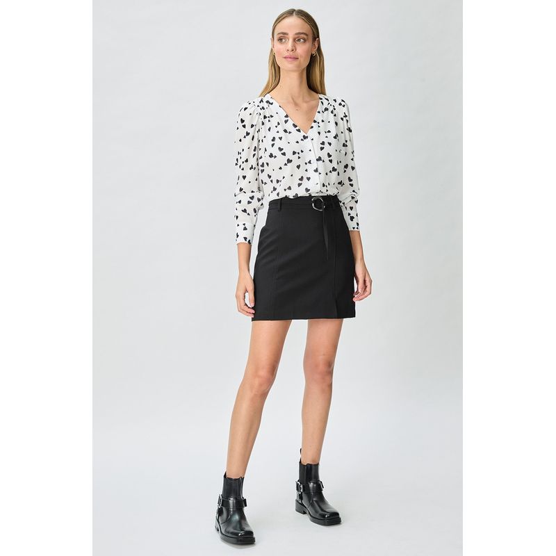 IO - Falda Casual Lisa Negro iO