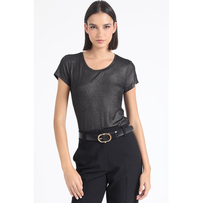 LIOLA - Polera Basica Folia, Negro Liola