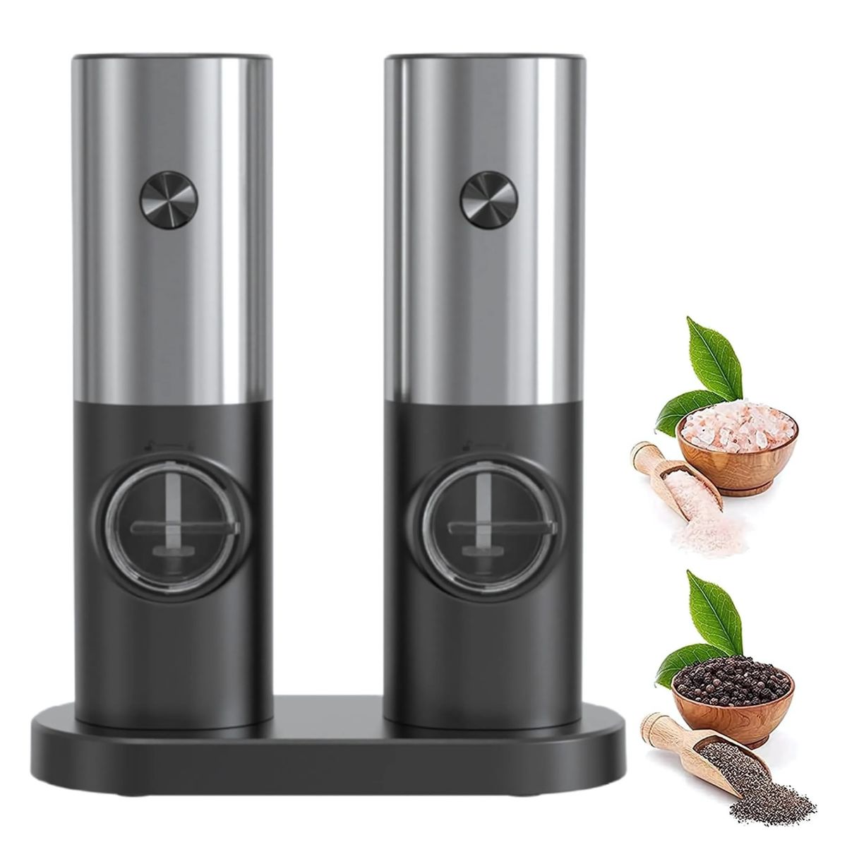 ELEONOR - Set Molinillo Electrico Sal y Pimienta Especias Con Luz Led