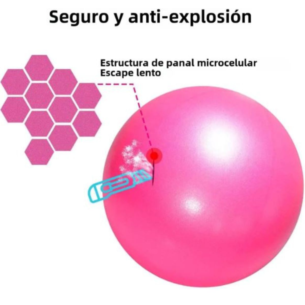 GENERICO - Pelota balón de Pilates Rosada