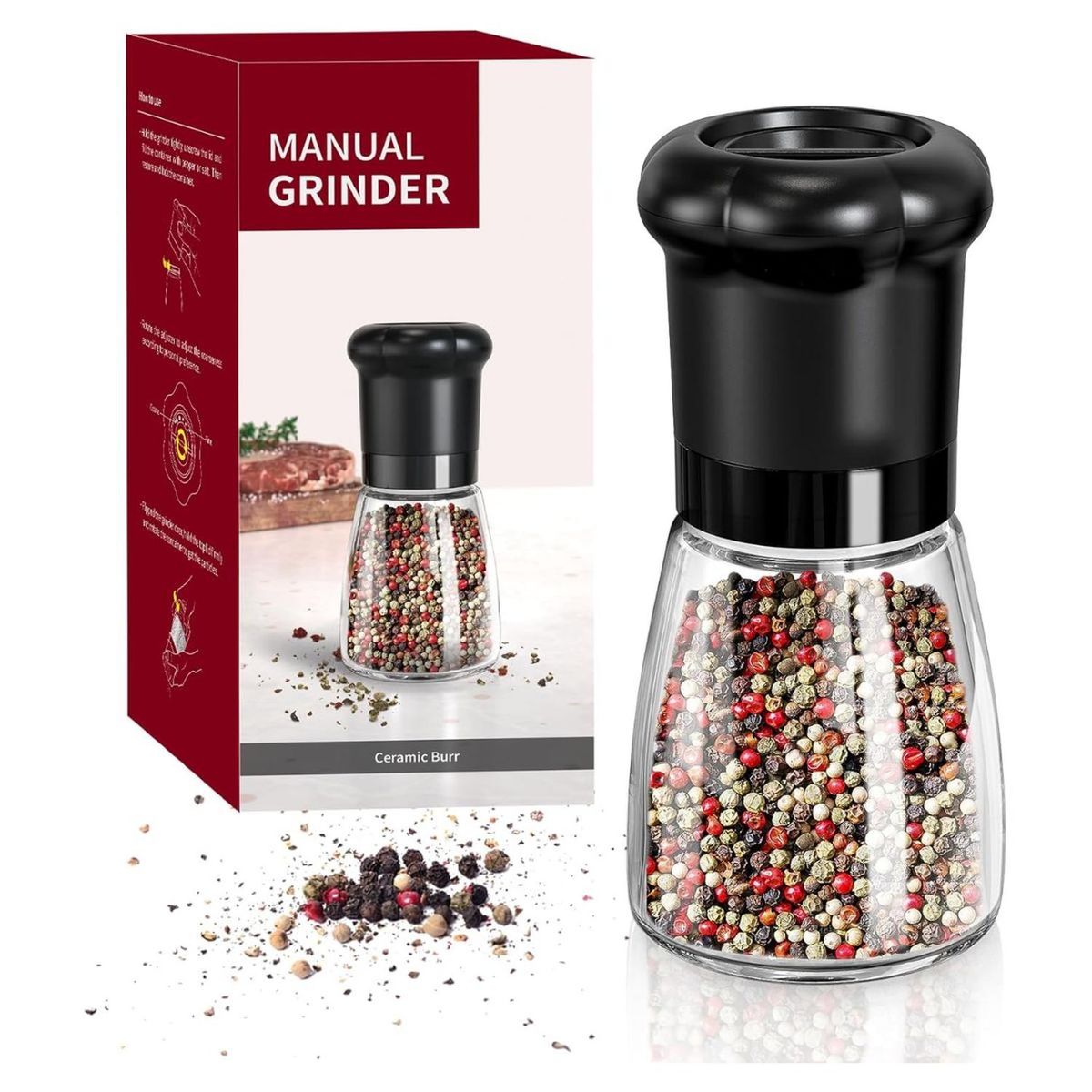 ELEONOR - Molinillo de Sal Especias y Pimienta Manual Tipo Salero