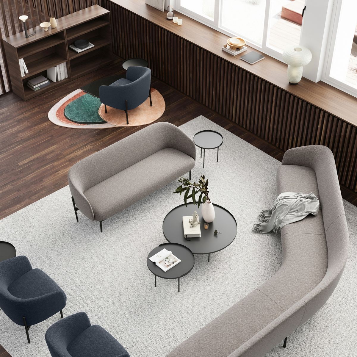 FORM OFFICE - Sofá Oficina 3 Cuerpos Lisboa Gris Form