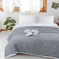 Frazada Sherpa Polar - Manta termica 2 plazas Ropa de cama Gris