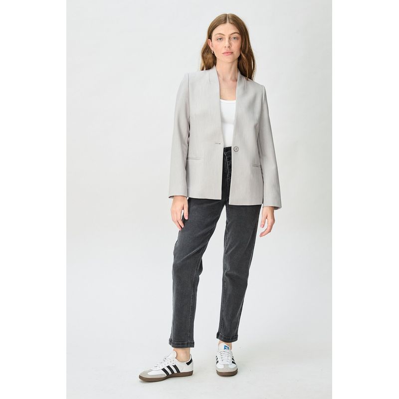 IO - Blazer Formal Liso Gris iO