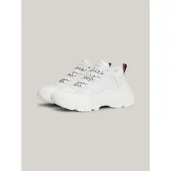 TOMMY HILFIGER - Zapatillas Mujer Con Cordones Logo Blanco
