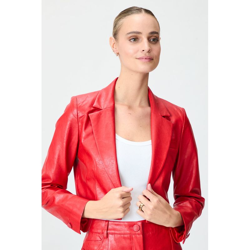 IO - Blazer Liso Rojo Casual iO