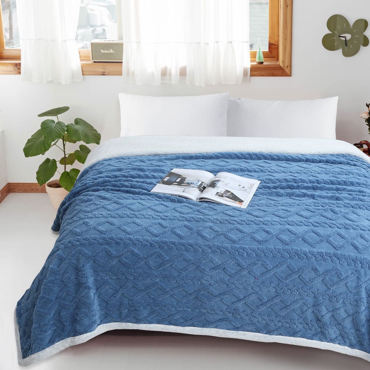 GENERICO - Frazada Sherpa Polar - Manta termica 2 plazas Ropa de cama