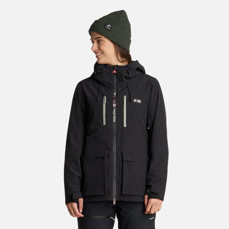 HAKA HONU - Chaqueta Mujer Viento Blanco Negro Haka Honu