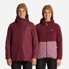 HAKA HONU - Chaqueta Mujer Corteza Burdeo
