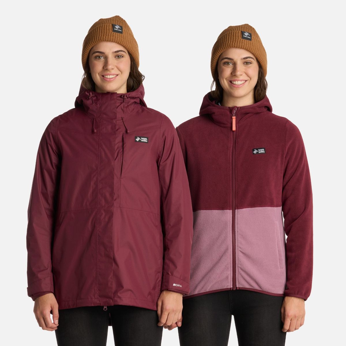 HAKA HONU - Chaqueta Mujer Corteza Burdeo Haka Honu