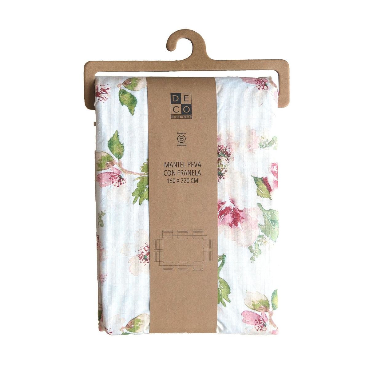 DECO EXPRESS - Mantel Peva Flores 160x220