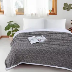 GENERICO - Frazada Sherpa Polar - Manta termica 1,5 plazas Ropa de cama