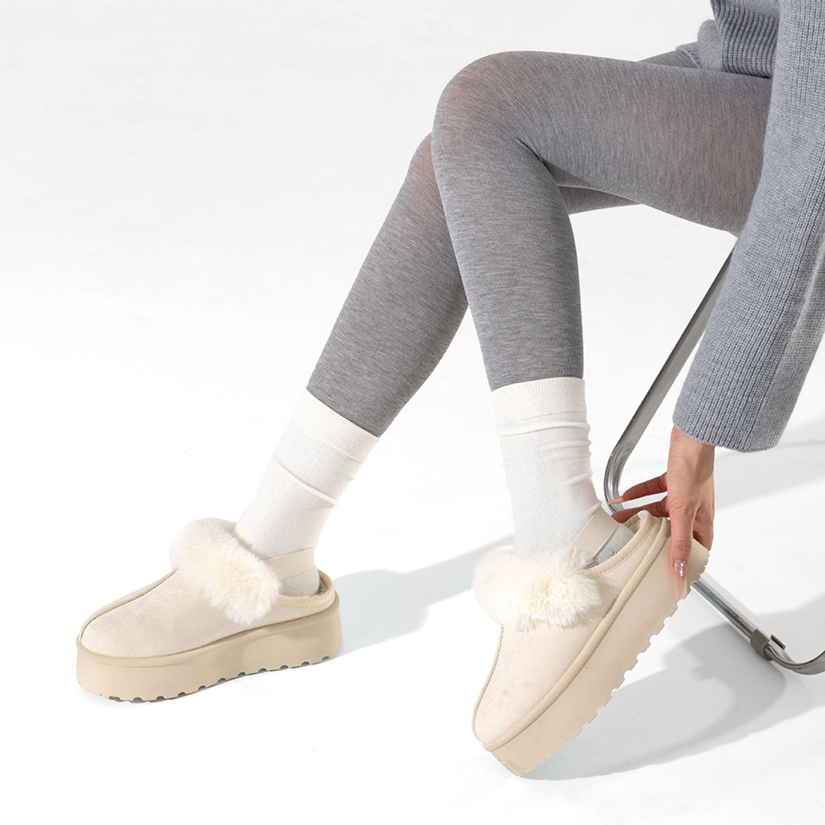 WEIDE - Zueco tipo Pantufla Casual Mujer Moda Con Felpa Weide SL26