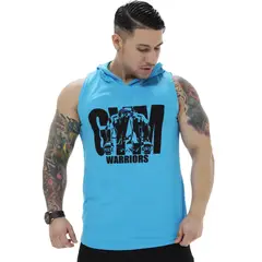 ADEMAN - Polera Musculosa Capucha gym warrior manga cero