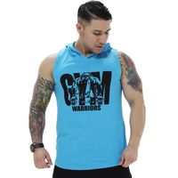 Polera Musculosa Capucha gym warrior manga cero