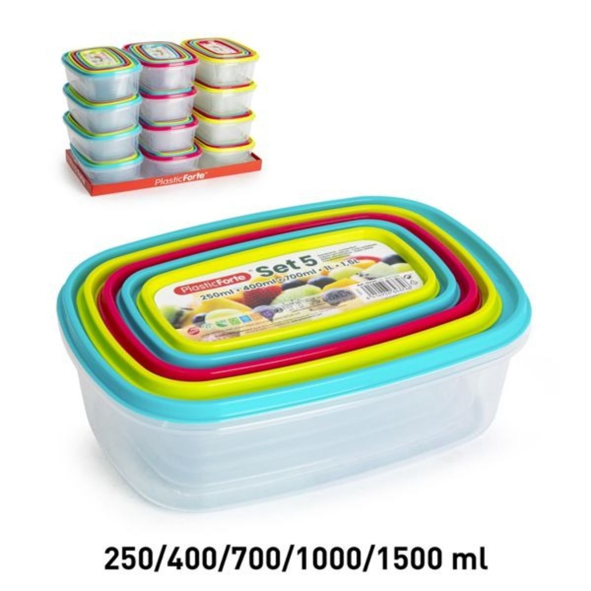 OEM - SET 5 FIAMBRERA RECTANGULAR URBAN 25040070010001500 ML