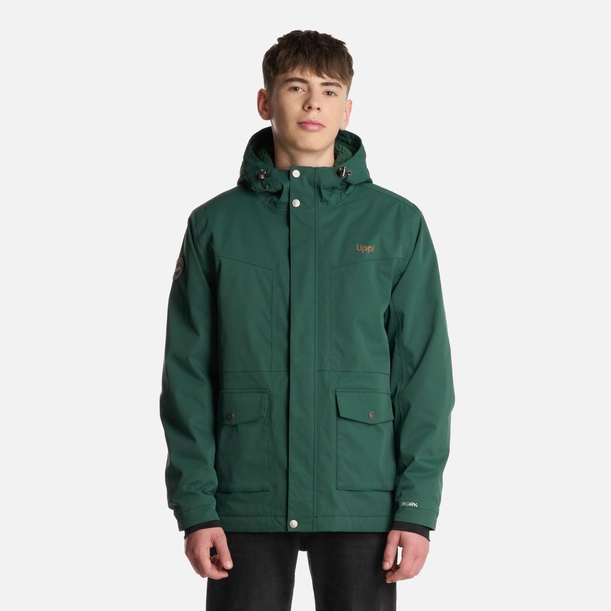 LIPPI - Chaqueta Teen Boy Roble B-Dry Hoody Jacket Verde Botella Lippi