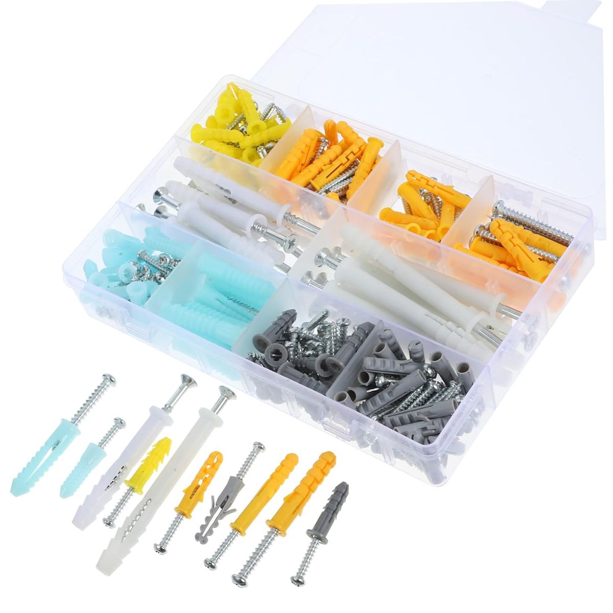 AIZO - Kit Anclas Plásticas y Tornillos M4M5 300unid Fijación Segura Pared…