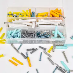 AIZO - Kit Anclas Plásticas y Tornillos M4M5 300unid Fijación Segura Pared