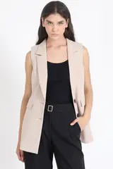 LIOLA - Blazer Sin Mangas, Beige