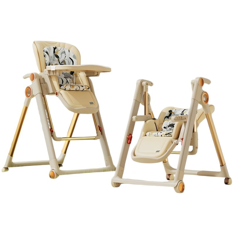 LUBABYCAS - Silla De Comer Columpio 2 En 1 Crema LuBabycas