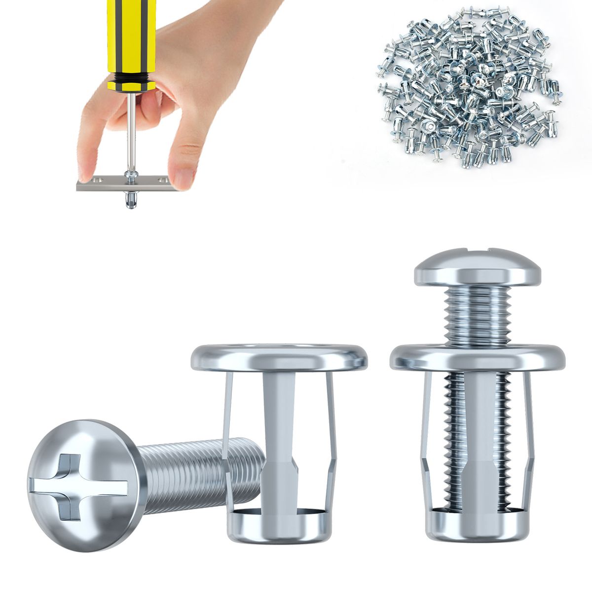 AIZO - Tuercas de expansión  hierro M6 25mm 100 unidades