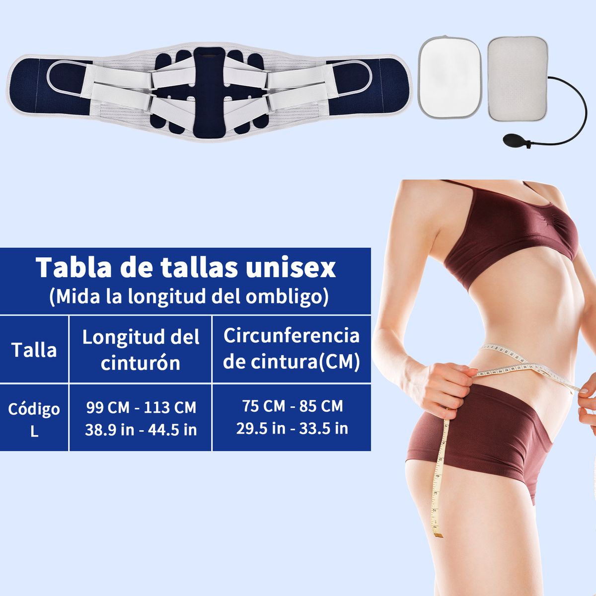 KOKILA - Faja Lumbar Ortopedica Airbag Soporte Espalda Hernia Disco