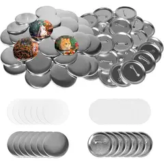 KUANGYE - Pack 100 Chapitas Metalicas Base Para Hacer Botones 58 mm