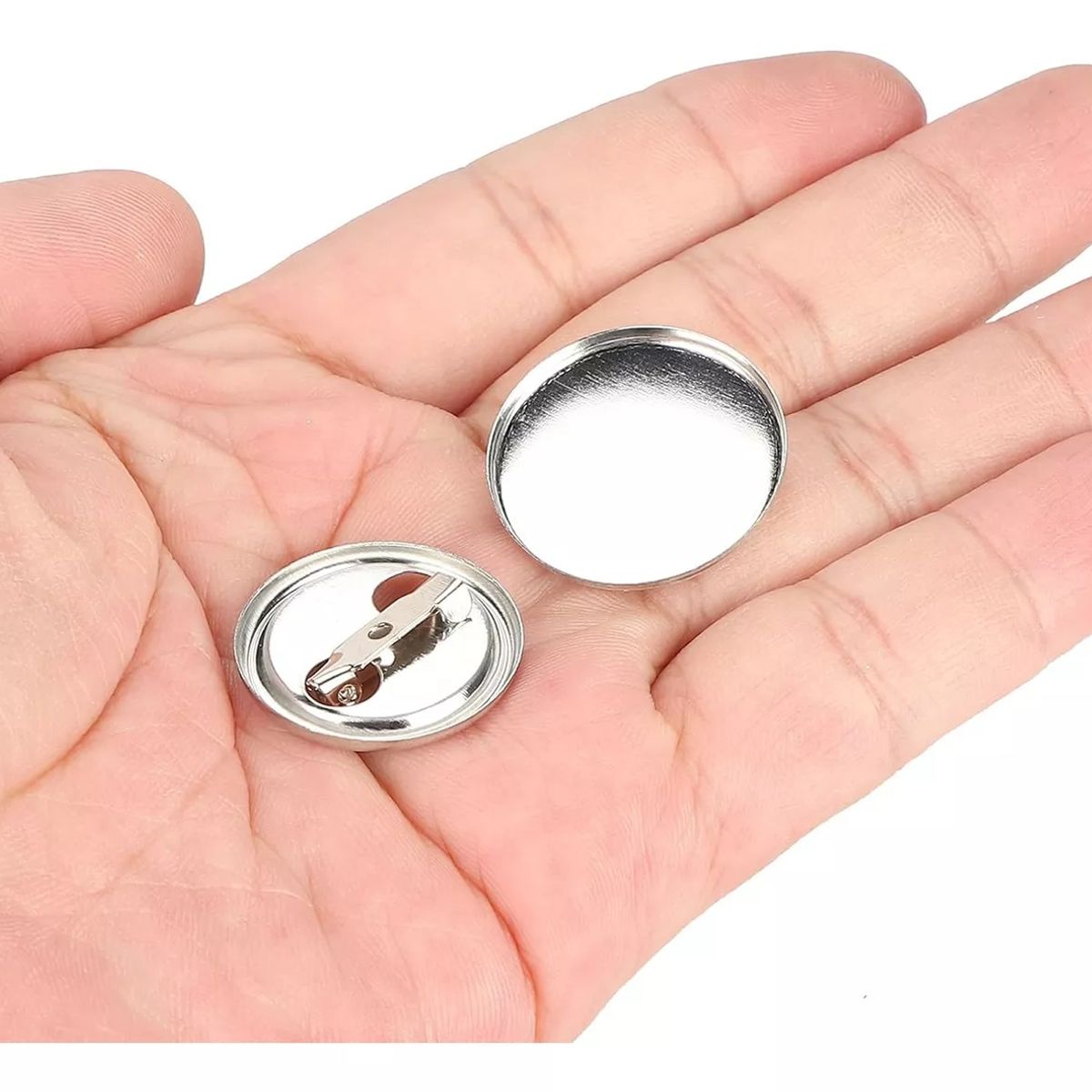 KUANGYE - Pack 100 Chapitas Metalicas Base Para Hacer Botones 58 mm