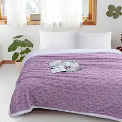 GENERICO - Frazada Sherpa Polar - Manta termica 1,5 plazas Ropa de cama