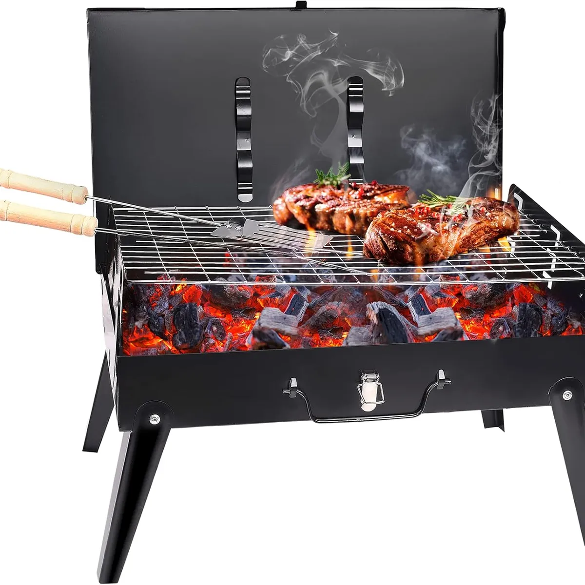 BLUEDREAMER - Parrilla Asados Portátil Carbón Plegable