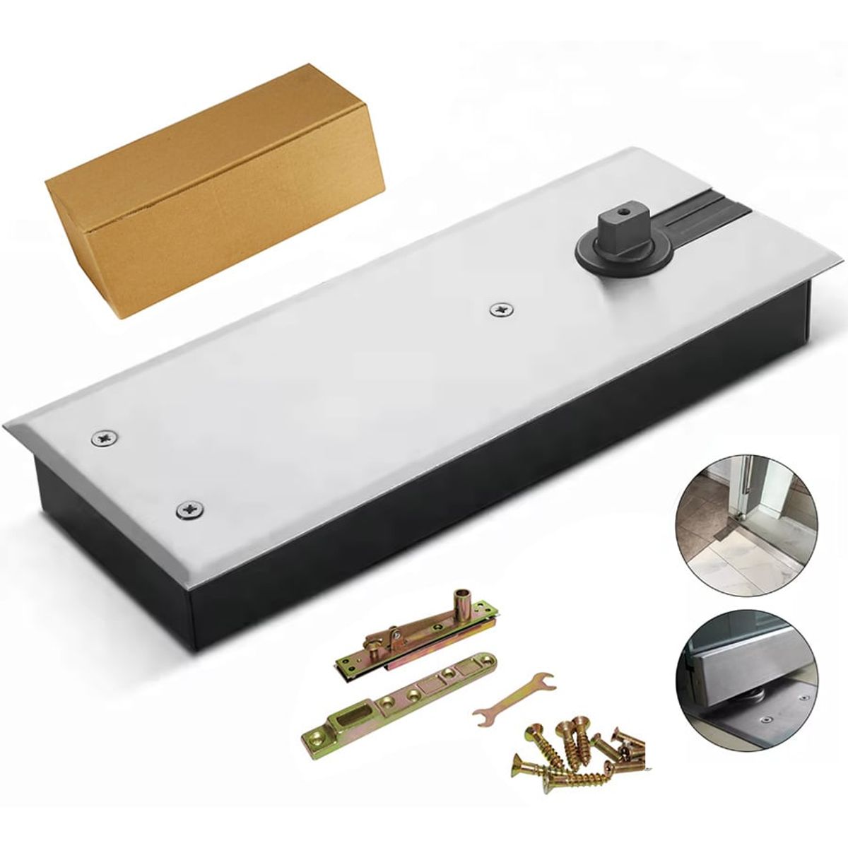 KUANGYE - Quicio Hidraulico Piso 140 Kg Para Puerta Vidrio Y Aluminio