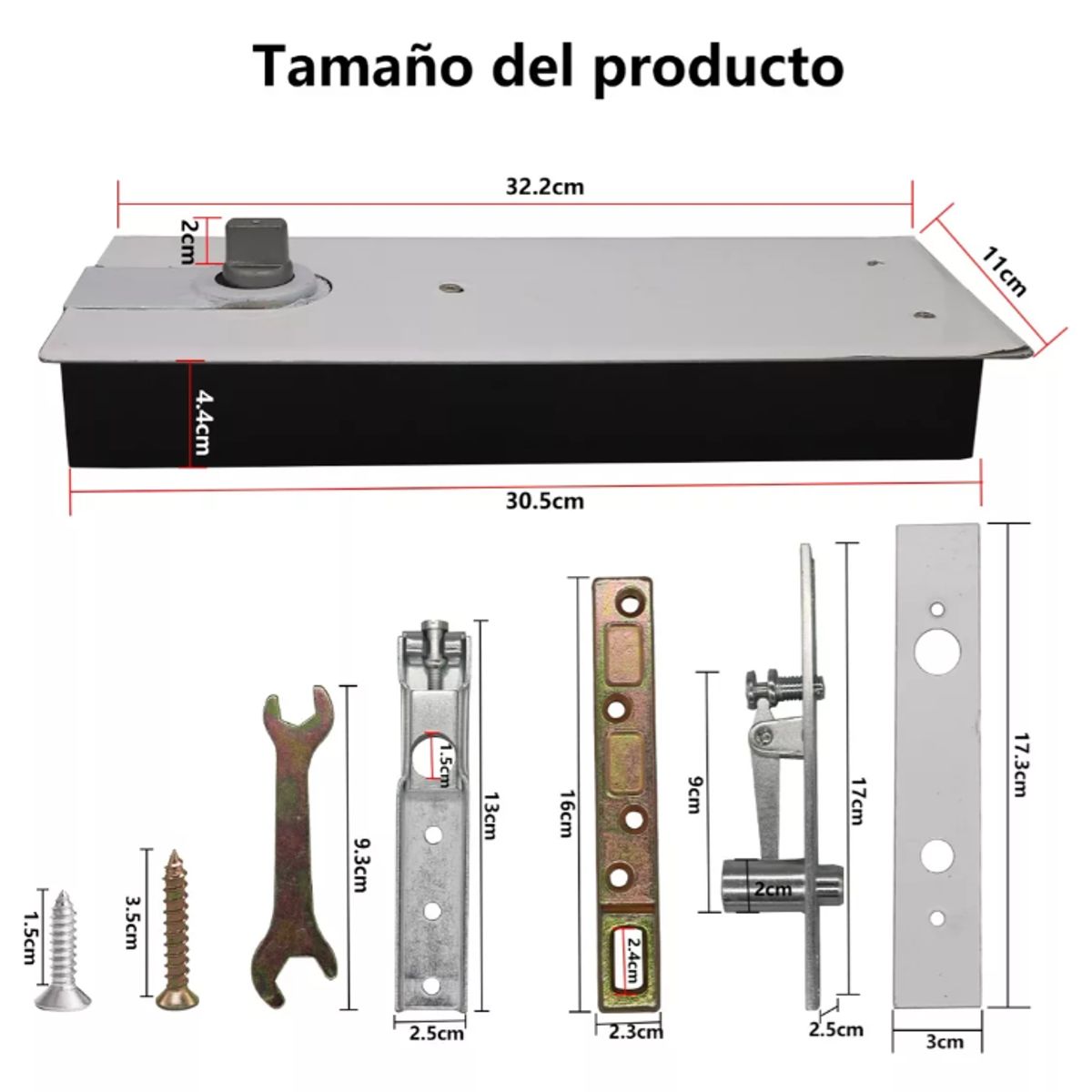 KUANGYE - Quicio Hidraulico Piso 140 Kg Para Puerta Vidrio Y Aluminio