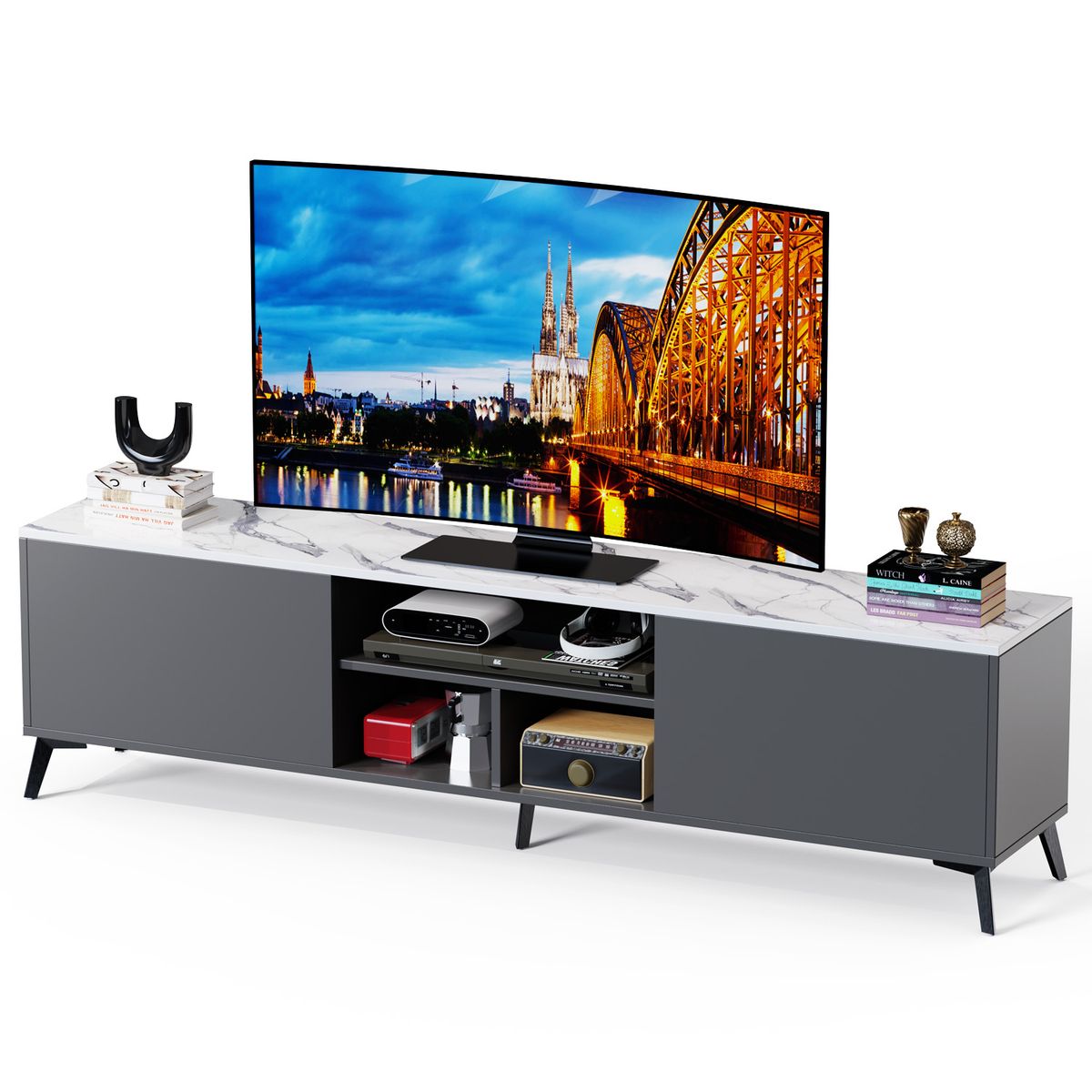 WELDMON - Mueble de TV de 160x30x46cm paraTV de hasta 65 Pulgadas