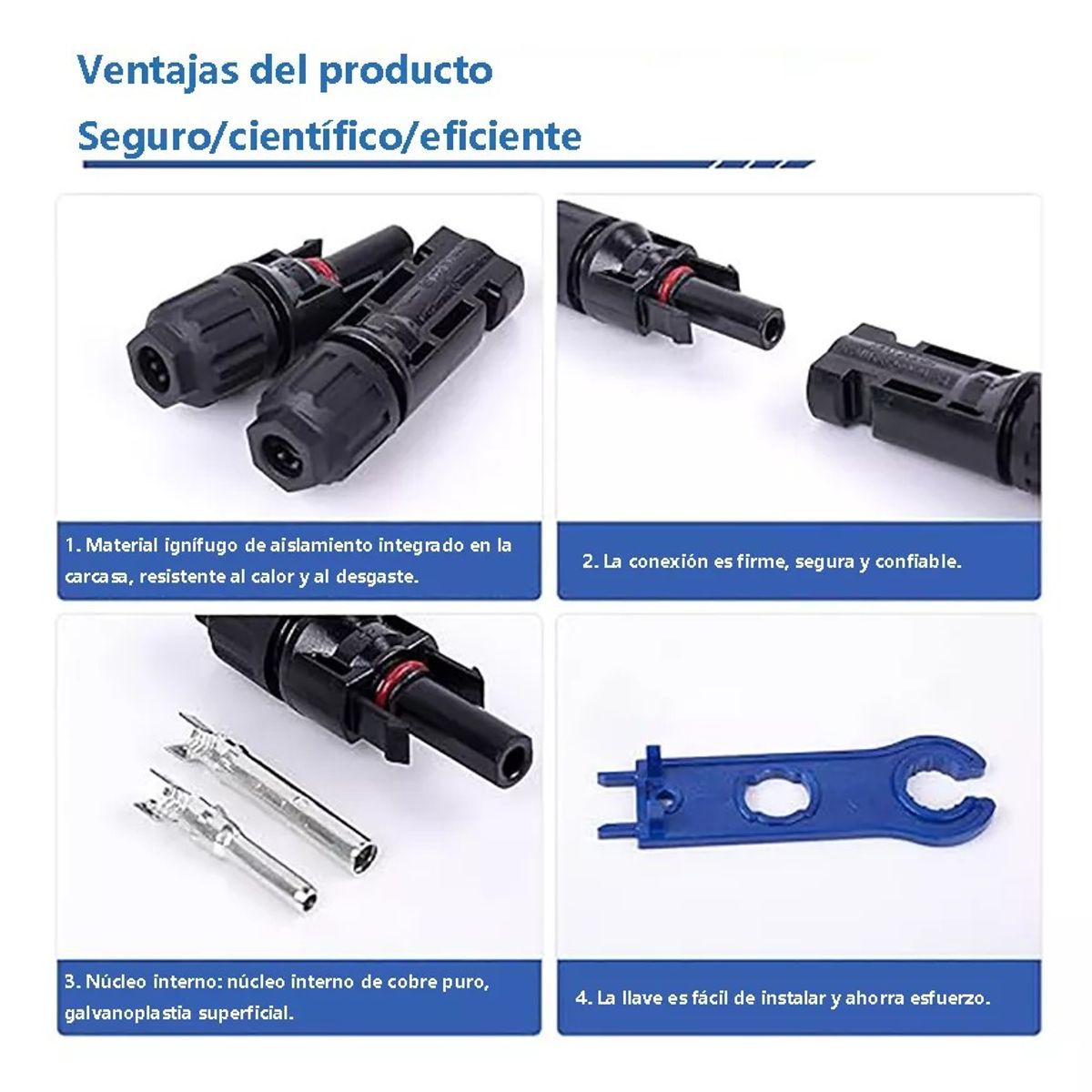 TNAKIEX - Conector Panel Solar Fotovoltaico Mc4 Macho Y Hembra 40pares