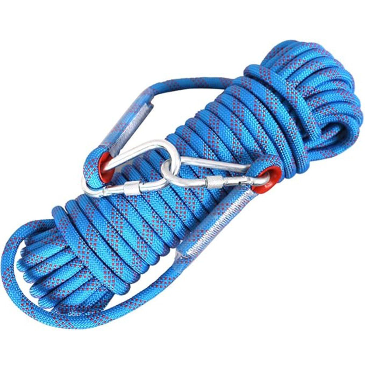 GENERICO - 8mmx10m Cuerda De Escalada Mosquetón De Escalada Con Ganchos