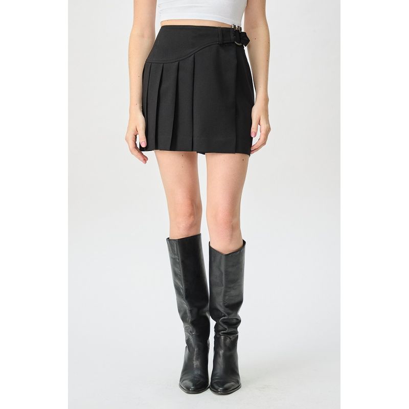 IO - Falda Casual Lisa Negro iO