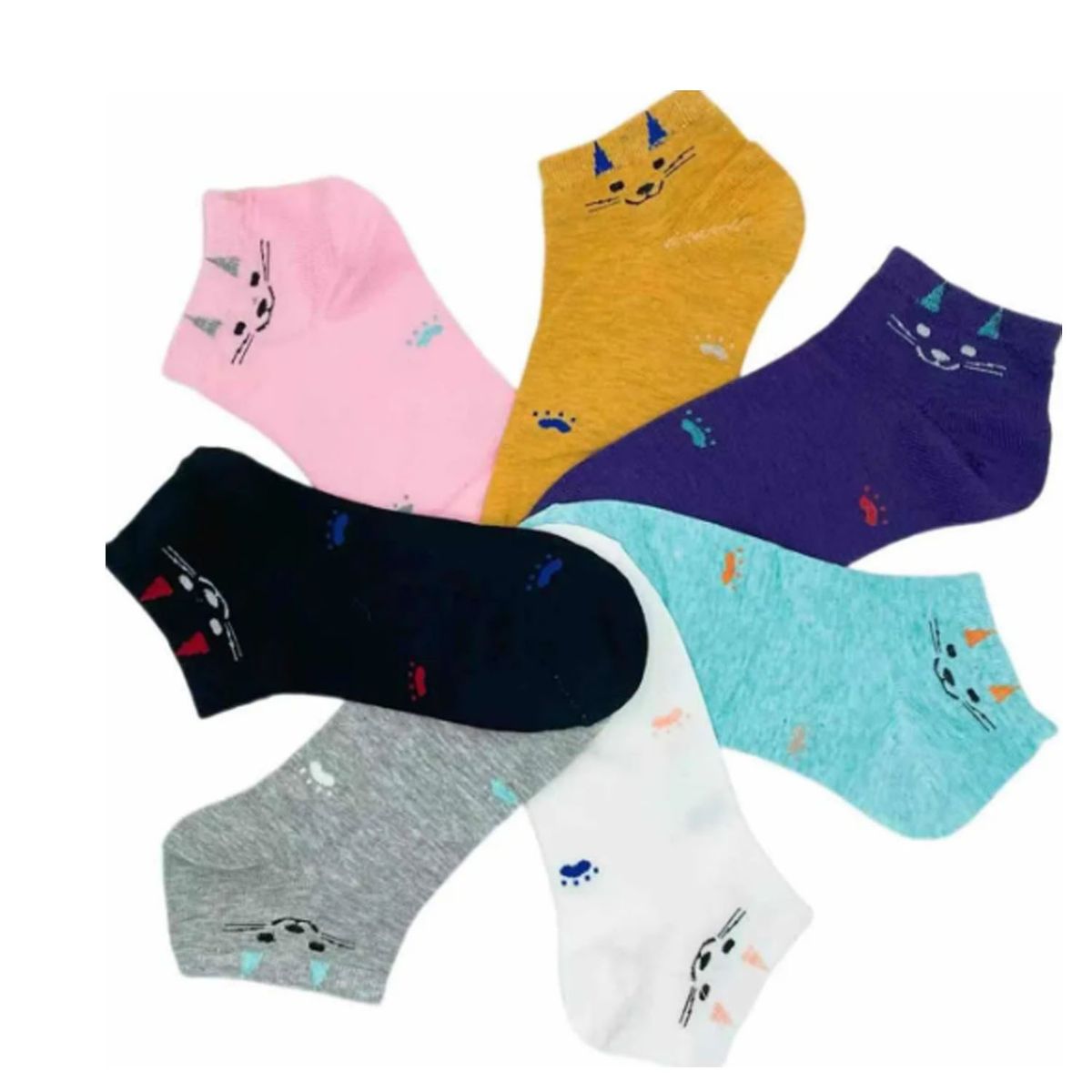 EVERSO - Pack 12 Calcetines Bambú Tobilleras Mujer con diseño