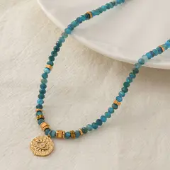 TIOZONEY - Collar de cuentas de piedra natural