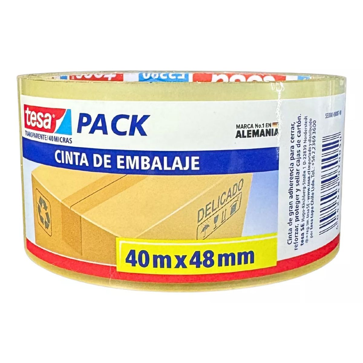 TESA - Cinta De Embalaje 48 mm X 40 m Transparente 40 Micras