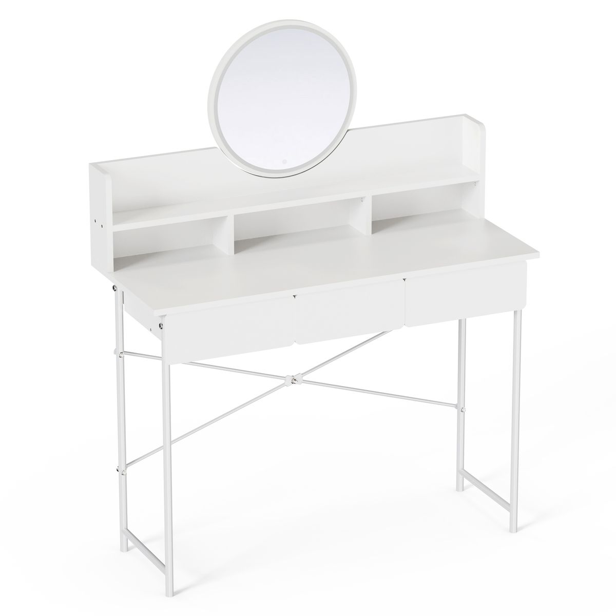 LELOX - Tocador Vanity con 3 Cajones y Luz Led